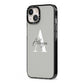 Personalised Grey Initials And Name iPhone 13 Black Impact Case Side Angle on Silver phone