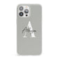 Personalised Grey Initials And Name iPhone 13 Pro Max Clear Bumper Case