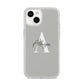 Personalised Grey Initials And Name iPhone 14 Clear Tough Case Starlight