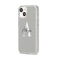 Personalised Grey Initials And Name iPhone 14 Glitter Tough Case Starlight Angled Image