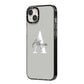 Personalised Grey Initials And Name iPhone 14 Plus Black Impact Case Side Angle on Silver phone