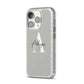 Personalised Grey Initials And Name iPhone 14 Pro Glitter Tough Case Silver Angled Image
