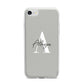 Personalised Grey Initials And Name iPhone 7 Bumper Case on Silver iPhone