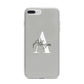 Personalised Grey Initials And Name iPhone 7 Plus Bumper Case on Silver iPhone