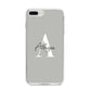 Personalised Grey Initials And Name iPhone 8 Plus Bumper Case on Silver iPhone