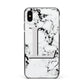 Personalised Grey Initials Heart Marble Apple iPhone Xs Max Impact Case Black Edge on Black Phone