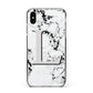 Personalised Grey Initials Heart Marble Apple iPhone Xs Max Impact Case Black Edge on Silver Phone