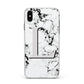 Personalised Grey Initials Heart Marble Apple iPhone Xs Max Impact Case White Edge on Black Phone