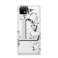 Personalised Grey Initials Heart Marble Huawei Enjoy 20 Phone Case