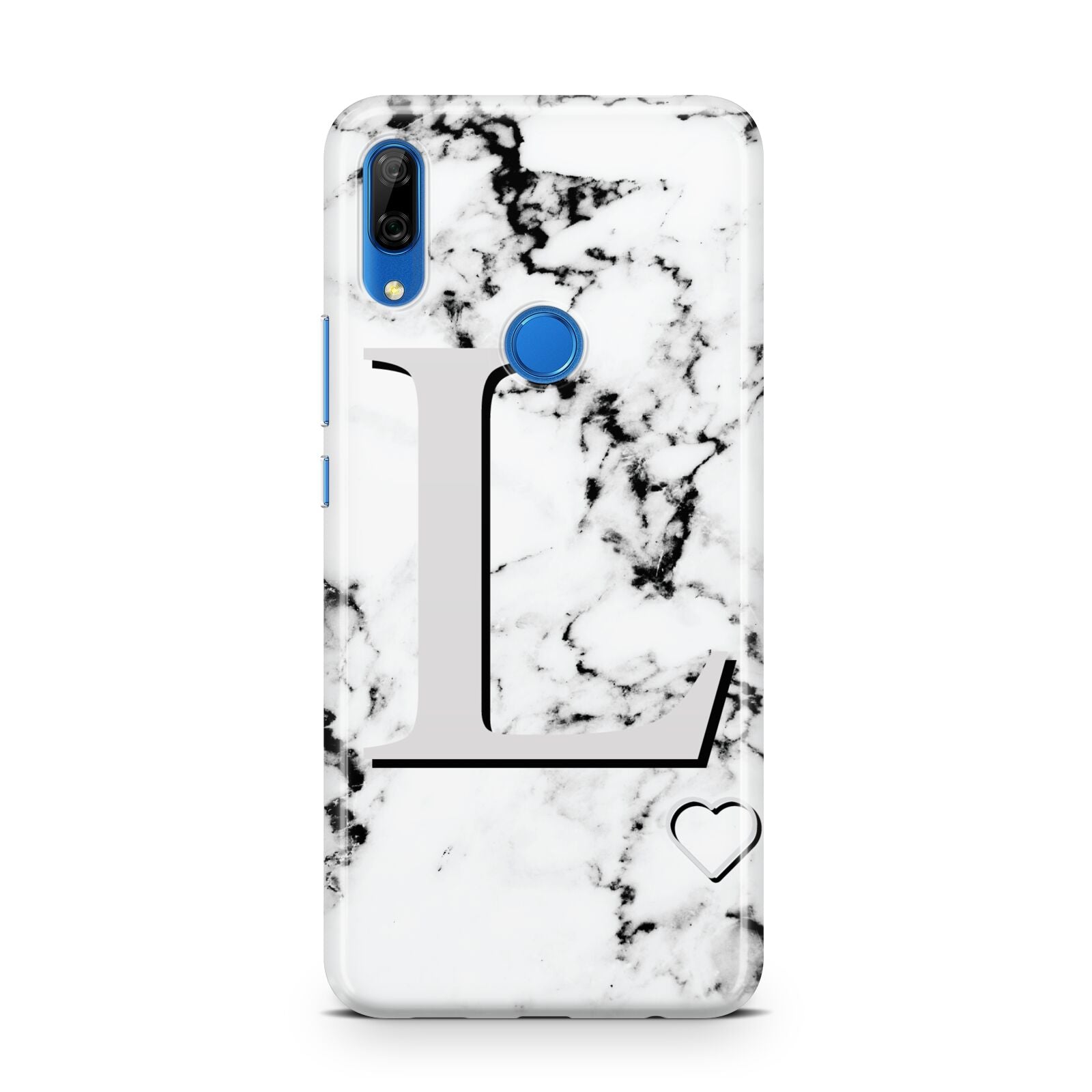 Personalised Grey Initials Heart Marble Huawei P Smart Z
