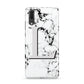 Personalised Grey Initials Heart Marble Huawei P20 Phone Case