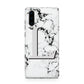Personalised Grey Initials Heart Marble Huawei P30 Phone Case