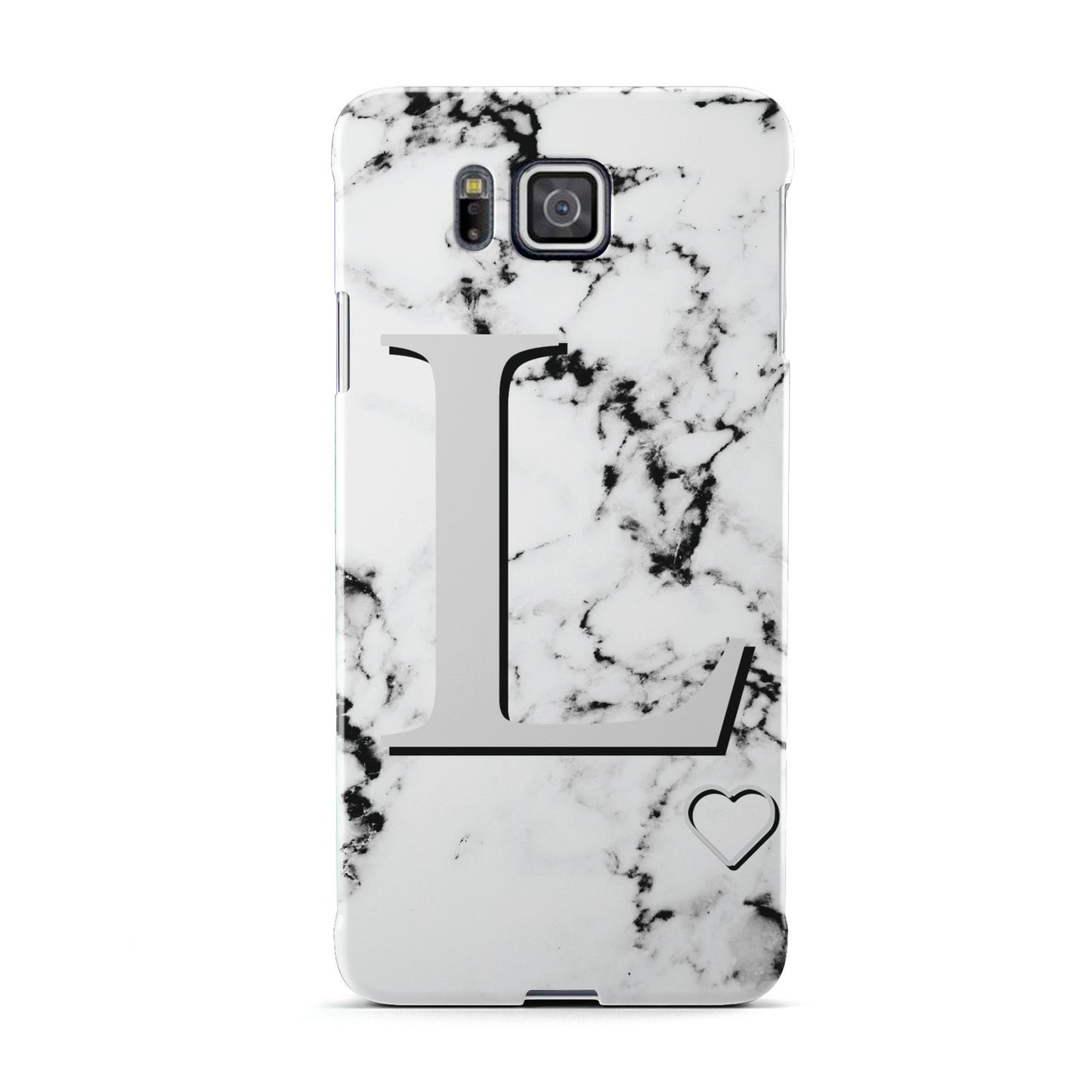 Personalised Grey Initials Heart Marble Samsung Galaxy Alpha Case