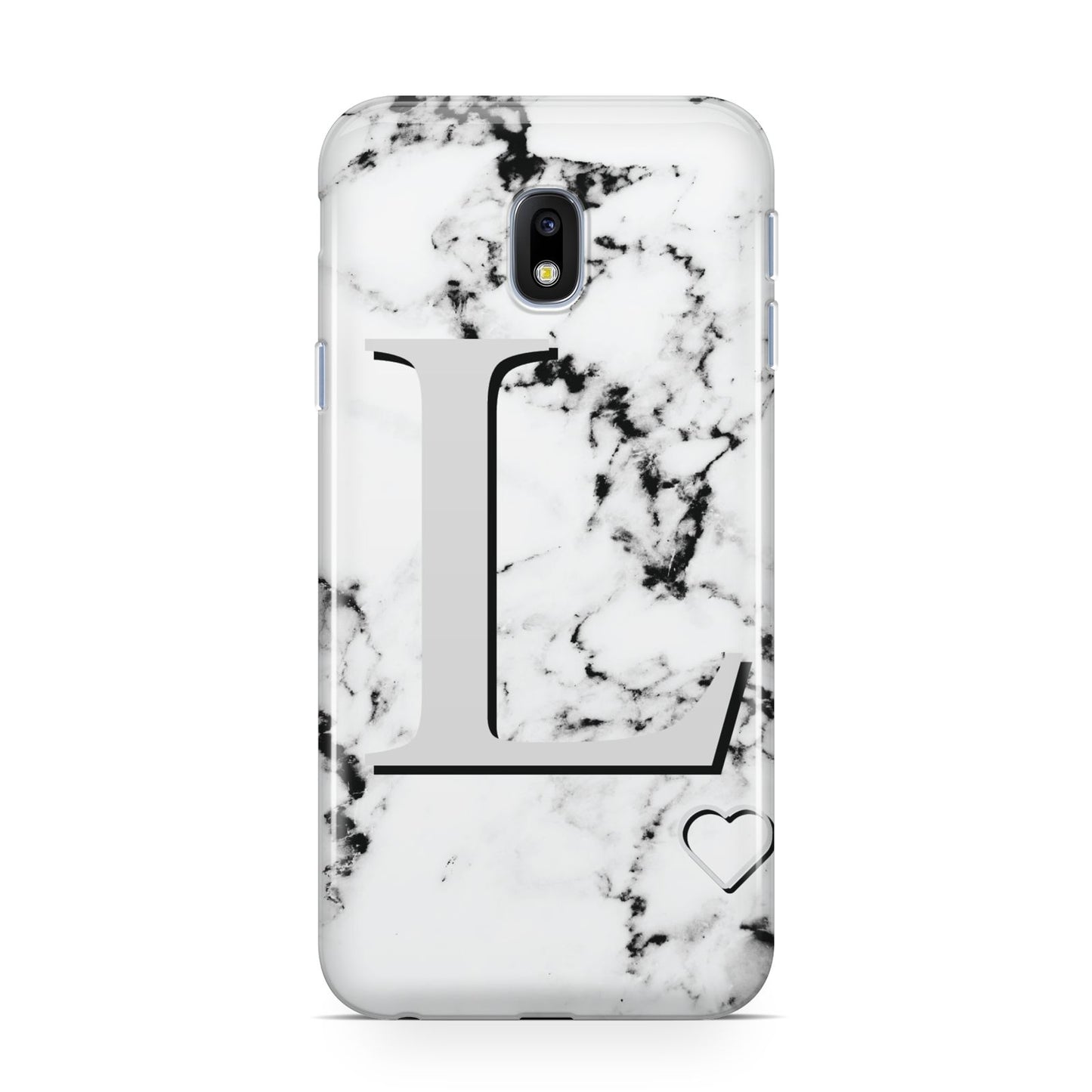 Personalised Grey Initials Heart Marble Samsung Galaxy J3 2017 Case