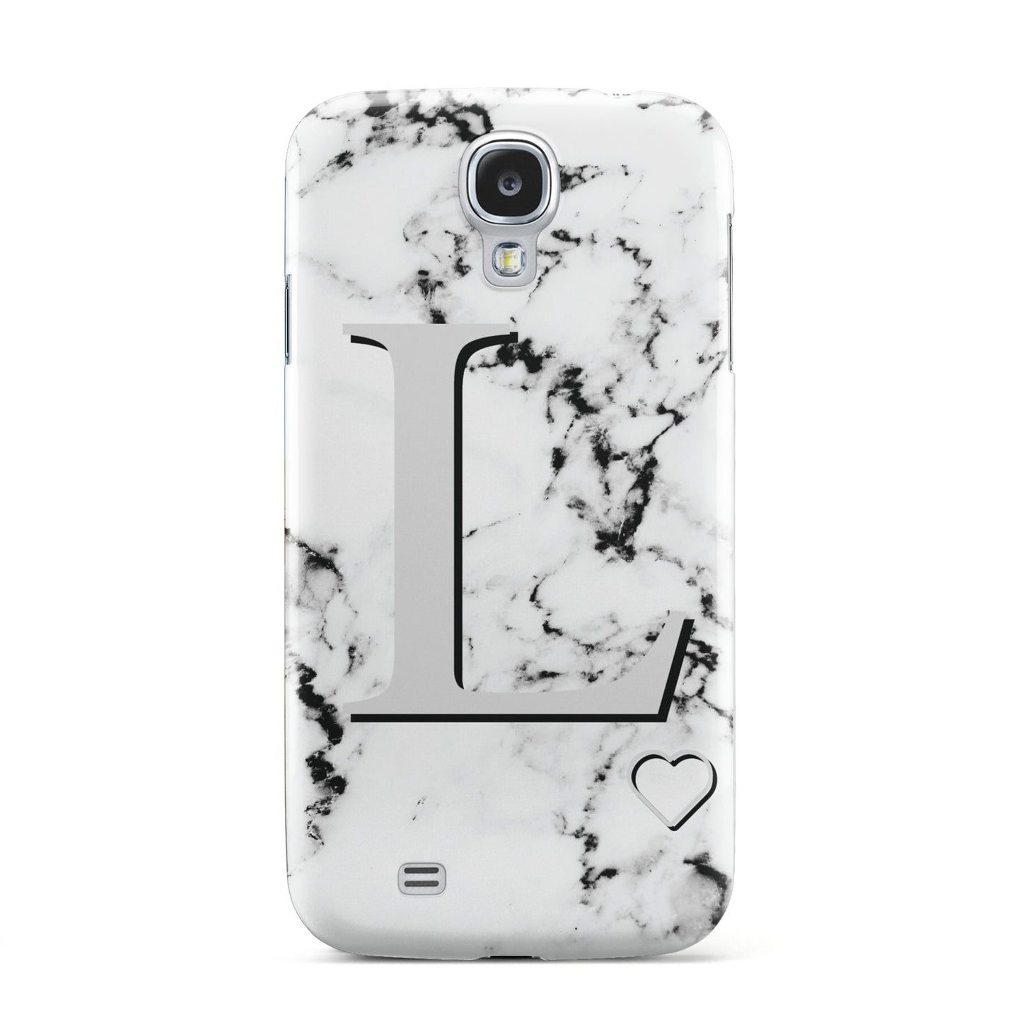 Personalised Grey Initials Heart Marble Samsung Galaxy S4 Case