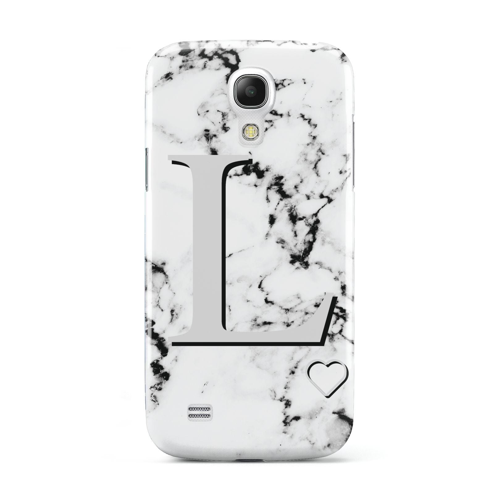 Personalised Grey Initials Heart Marble Samsung Galaxy S4 Mini Case