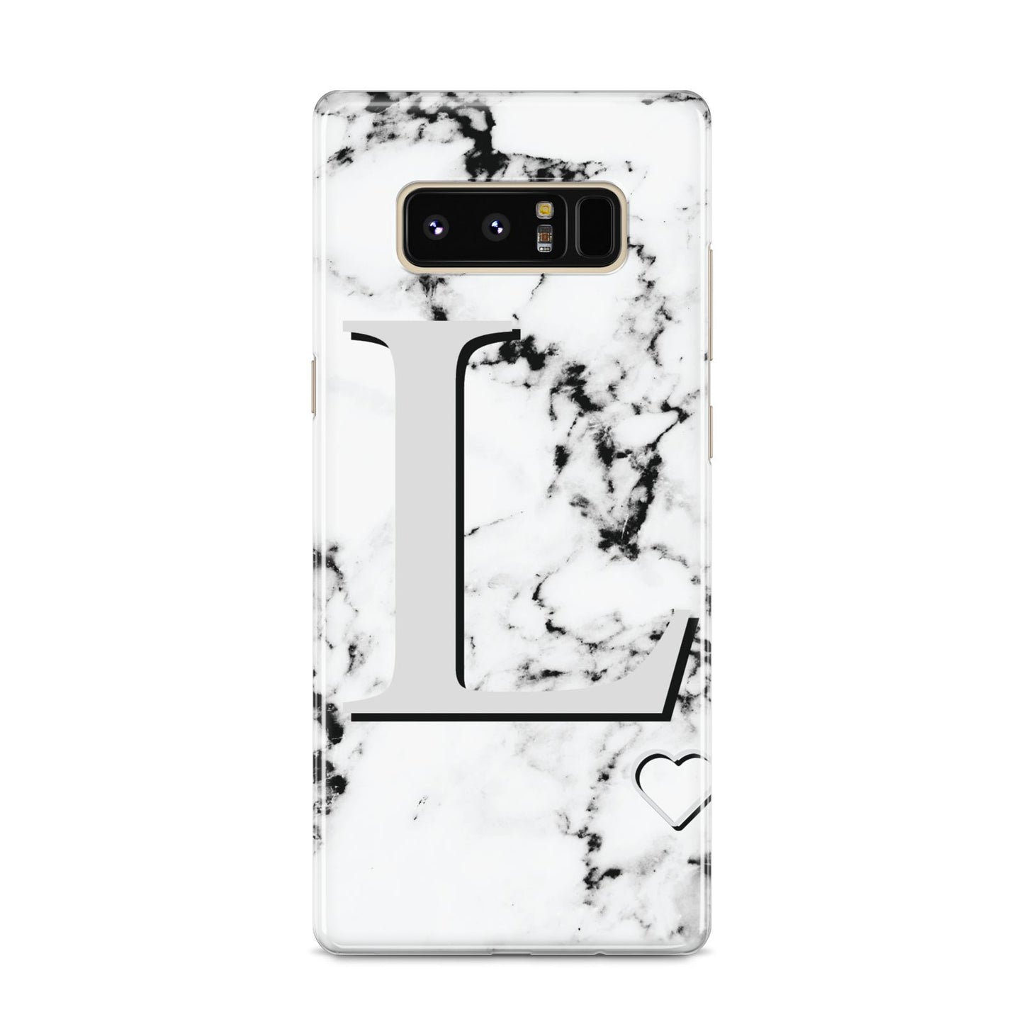 Personalised Grey Initials Heart Marble Samsung Galaxy S8 Case