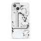 Personalised Grey Initials Heart Marble iPhone 13 Clear Bumper Case