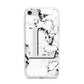 Personalised Grey Initials Heart Marble iPhone 7 Bumper Case on Silver iPhone