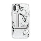 Personalised Grey Initials Heart Marble iPhone X Bumper Case on Silver iPhone Alternative Image 1
