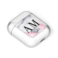 Personalised Grey Inset Marble Initials AirPods Case Laid Flat