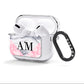 Personalised Grey Inset Marble Initials AirPods Clear Case 3rd Gen Side Image
