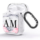 Personalised Grey Inset Marble Initials AirPods Glitter Case Side Image