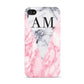 Personalised Grey Inset Marble Initials Apple iPhone 4s Case