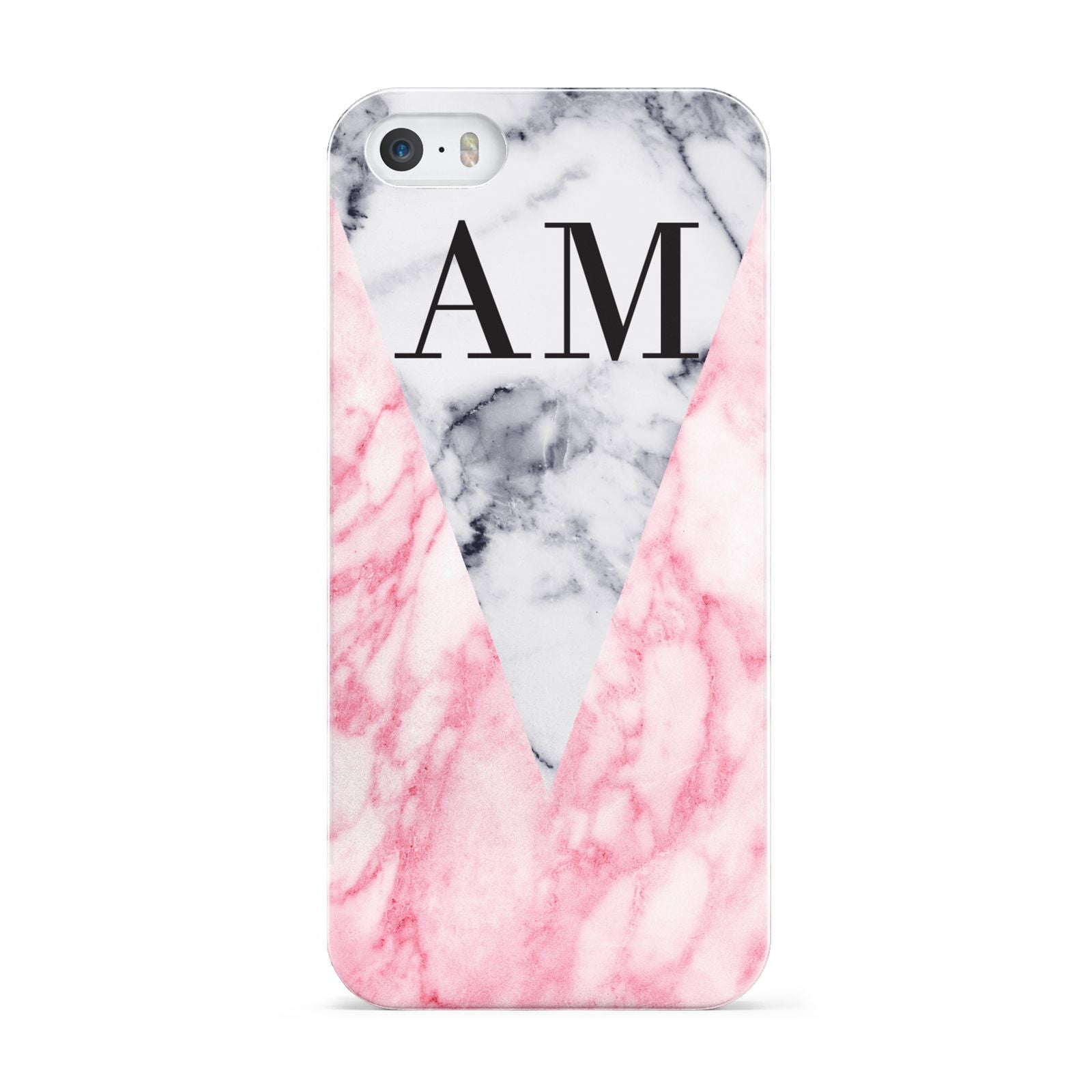 Personalised Grey Inset Marble Initials Apple iPhone 5 Case