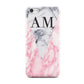 Personalised Grey Inset Marble Initials Apple iPhone 5c Case