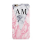 Personalised Grey Inset Marble Initials Apple iPhone 6 Plus 3D Tough Case