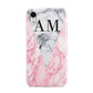 Personalised Grey Inset Marble Initials Apple iPhone XR White 3D Tough Case