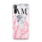Personalised Grey Inset Marble Initials Huawei Enjoy 10s Phone Case