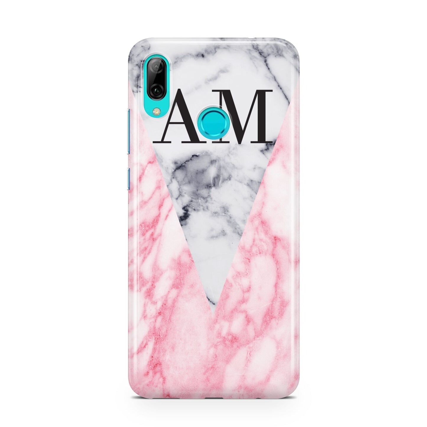 Personalised Grey Inset Marble Initials Huawei P Smart 2019 Case