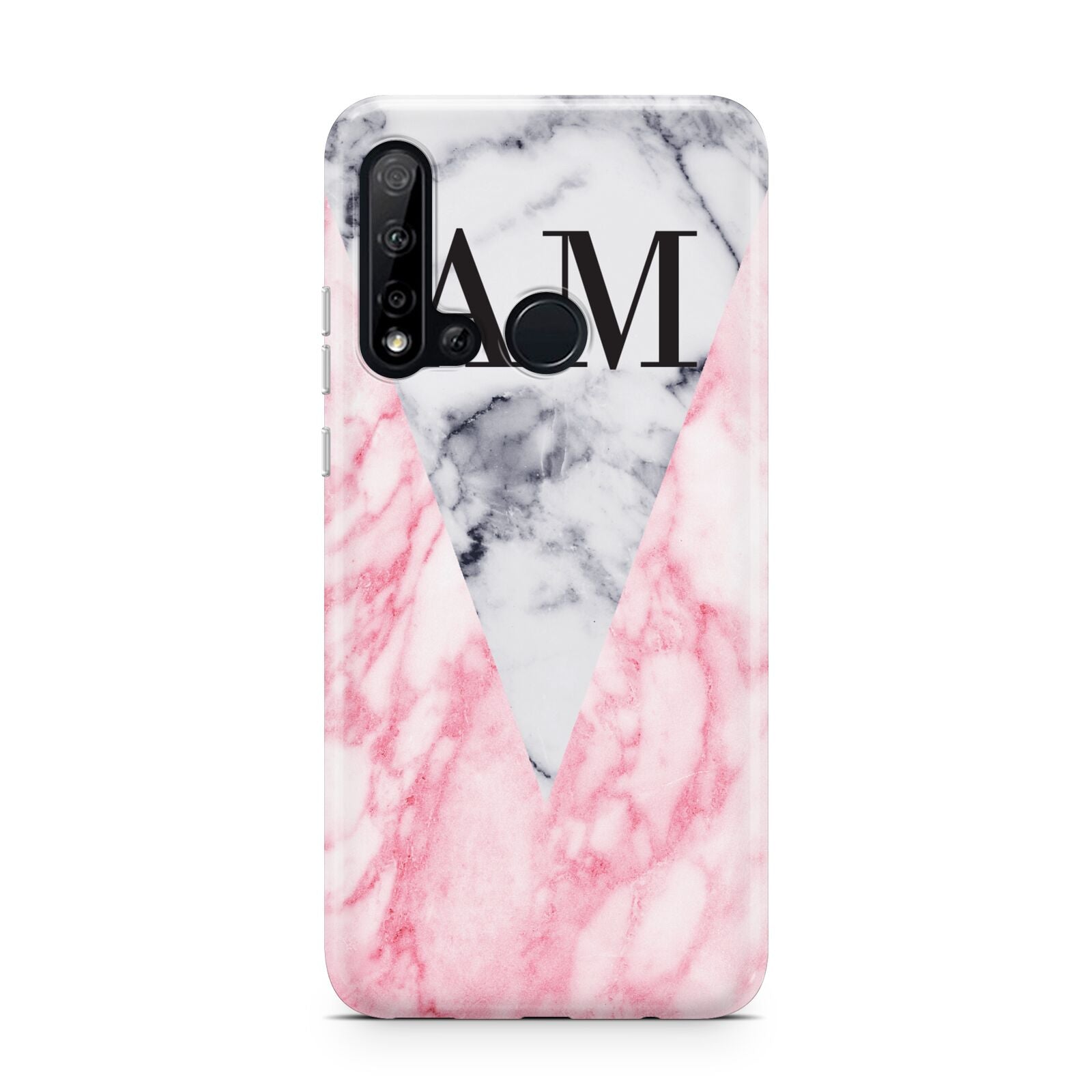 Personalised Grey Inset Marble Initials Huawei P20 Lite 5G Phone Case