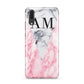 Personalised Grey Inset Marble Initials Huawei P20 Phone Case