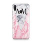 Personalised Grey Inset Marble Initials Huawei Y9 2019