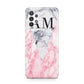 Personalised Grey Inset Marble Initials Samsung A32 5G Case