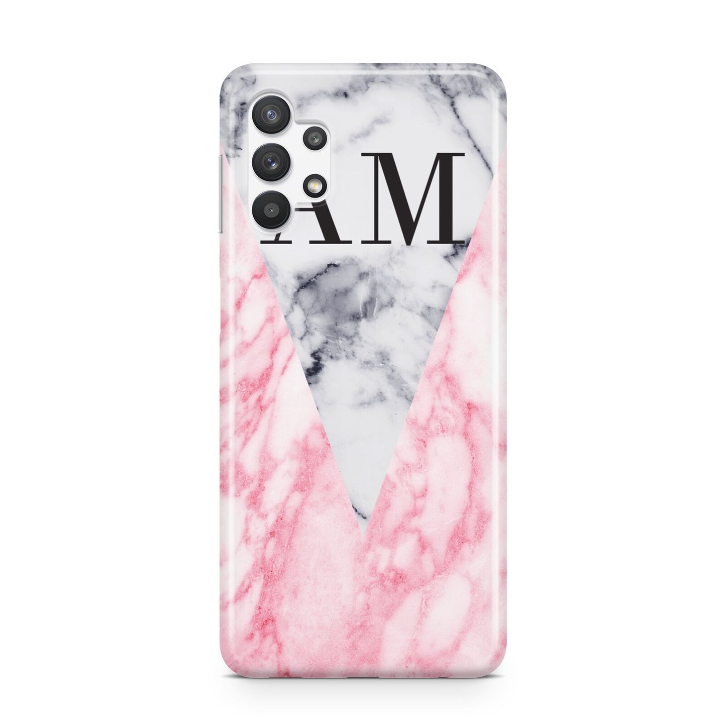 Personalised Grey Inset Marble Initials Samsung A32 5G Case