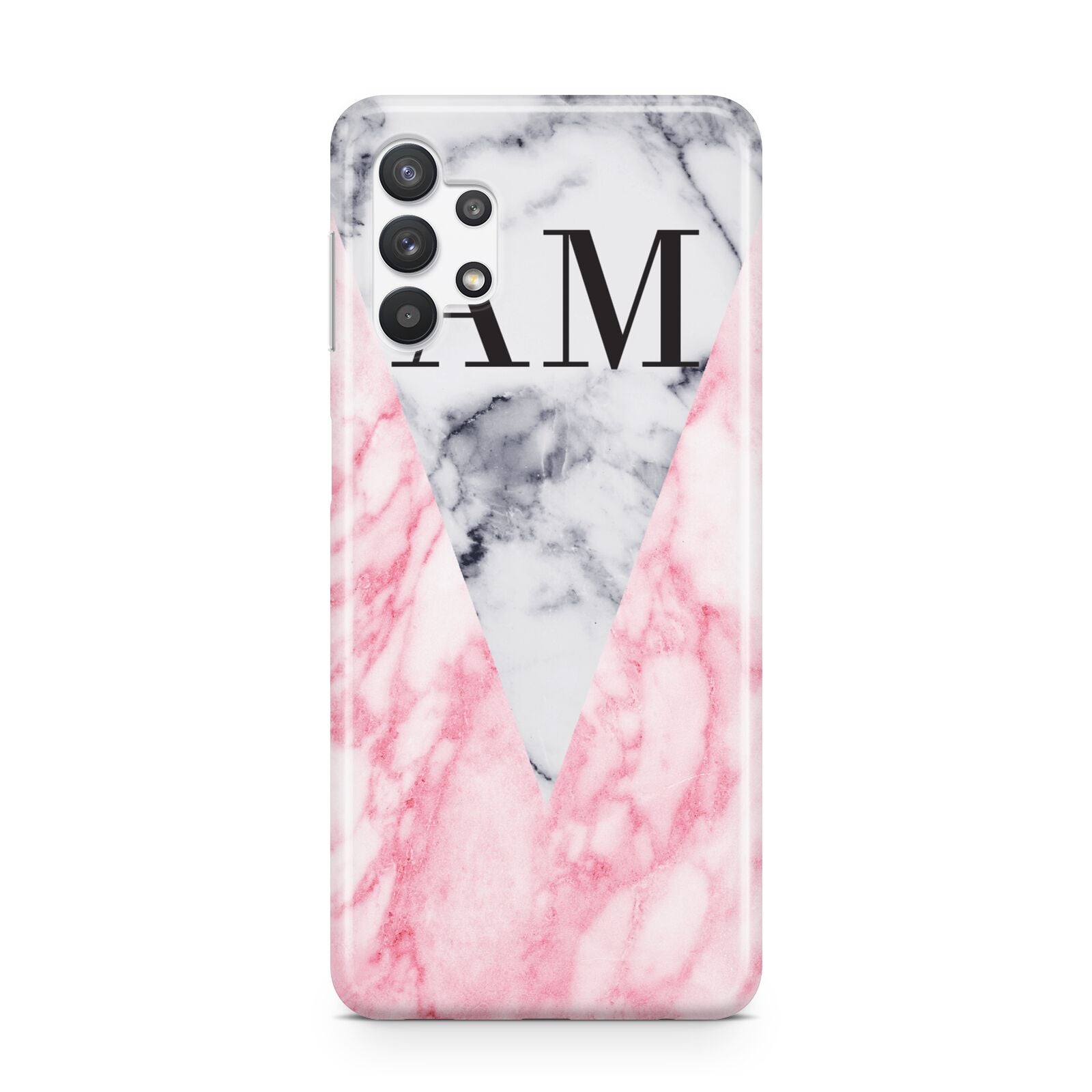 Personalised Grey Inset Marble Initials Samsung A32 5G Case