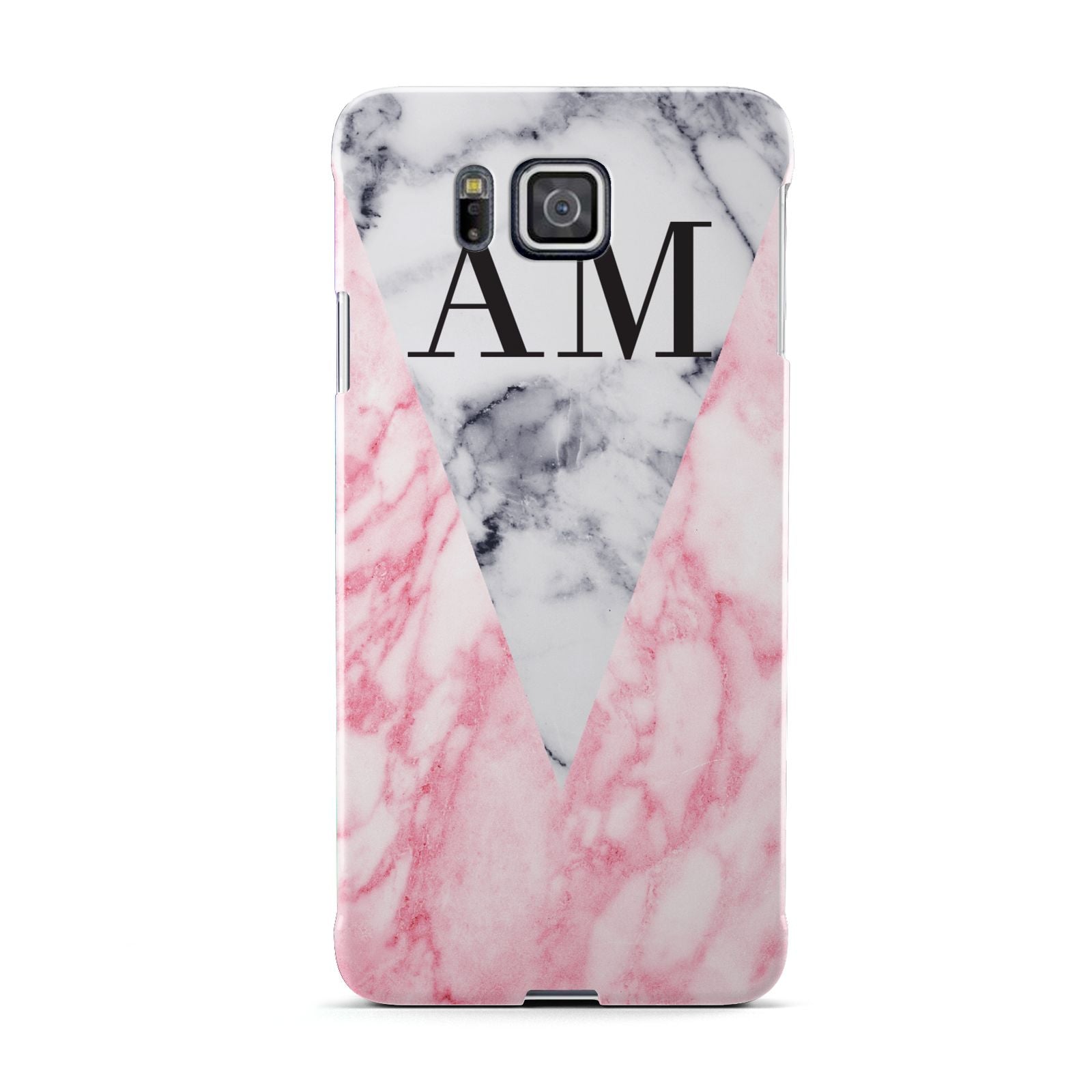 Personalised Grey Inset Marble Initials Samsung Galaxy Alpha Case