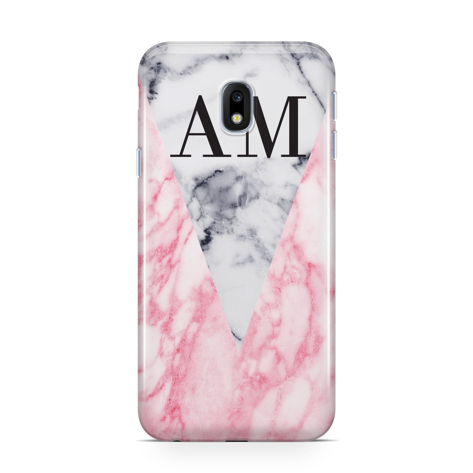 Personalised Grey Inset Marble Initials Samsung Galaxy J3 2017 Case