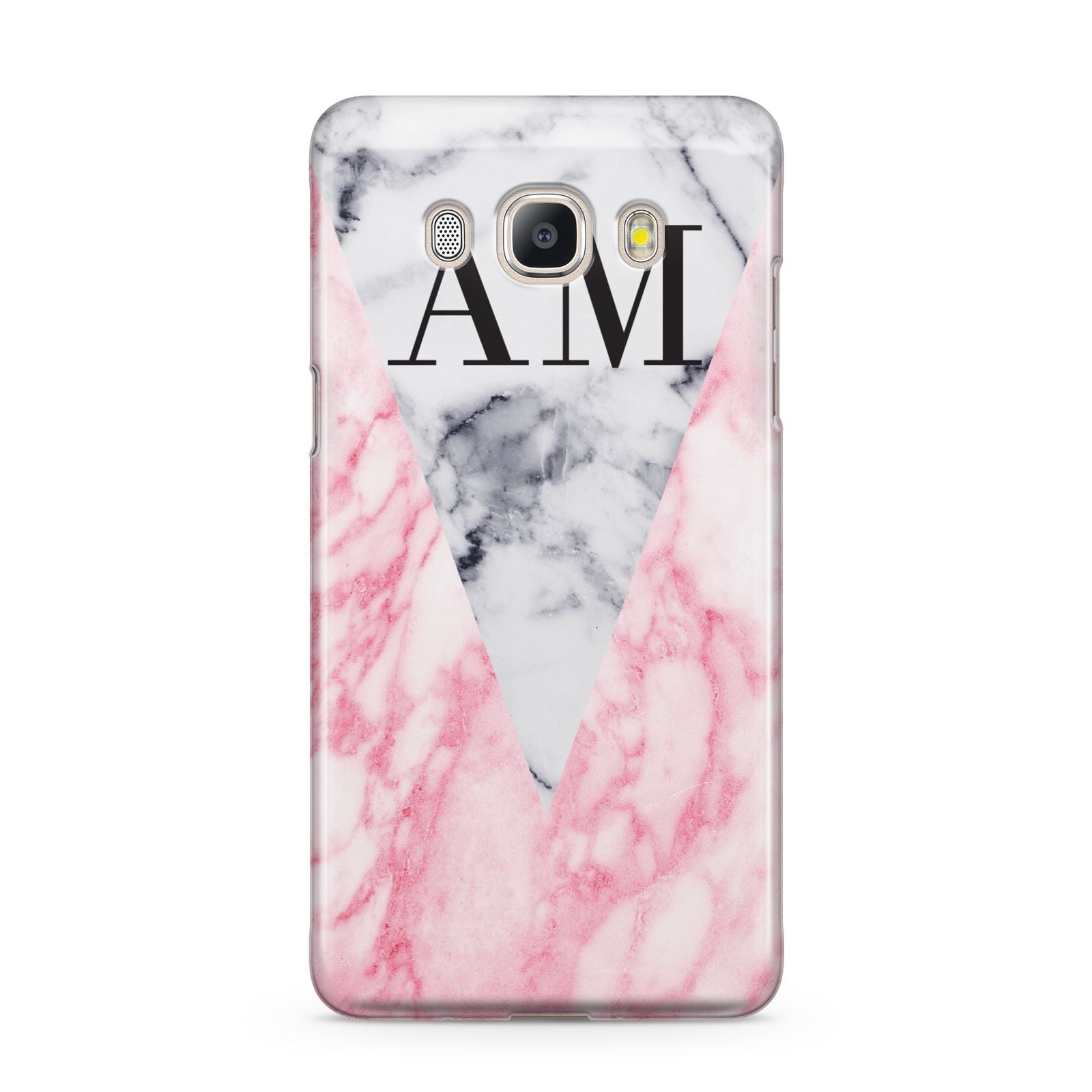 Personalised Grey Inset Marble Initials Samsung Galaxy J5 2016 Case