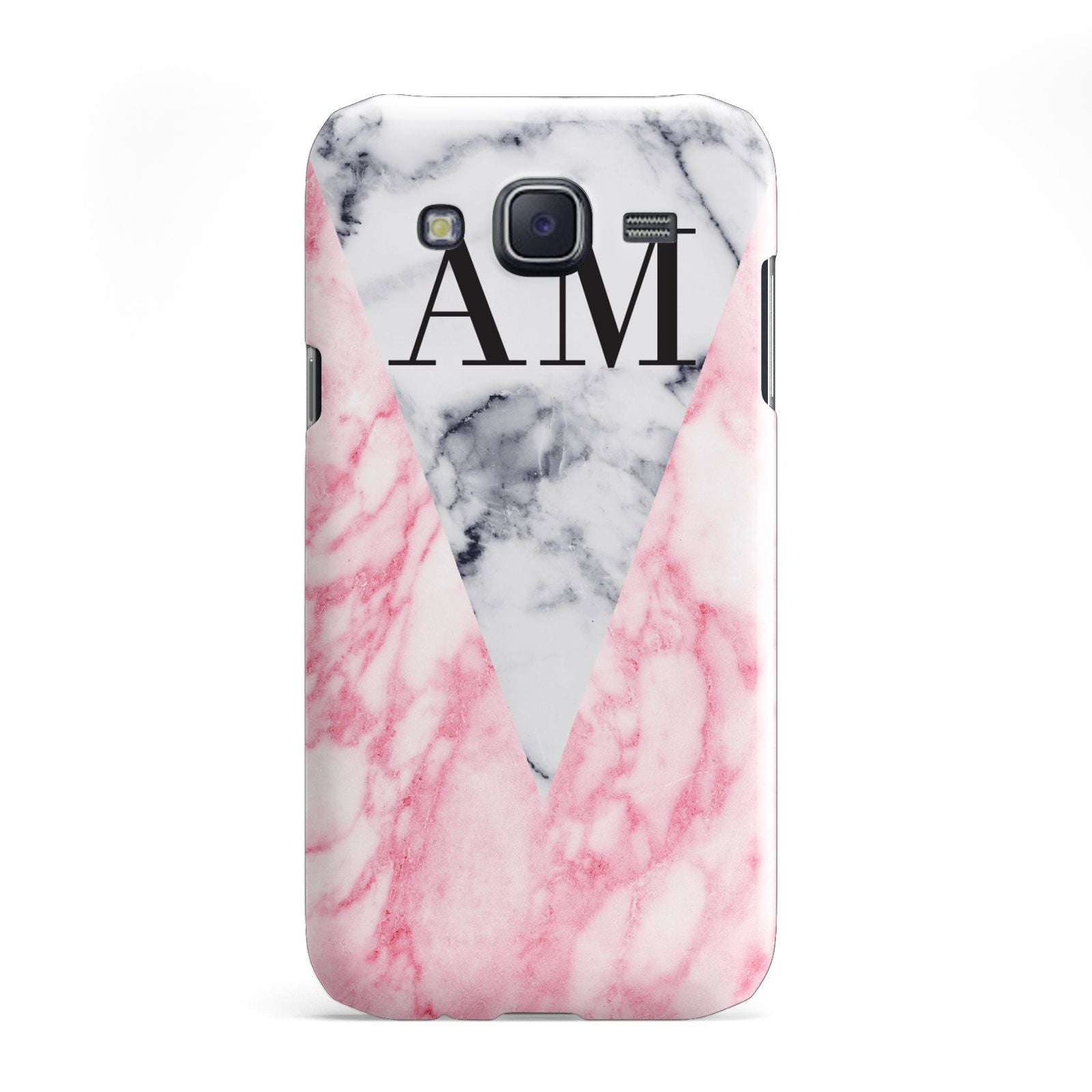 Personalised Grey Inset Marble Initials Samsung Galaxy J5 Case