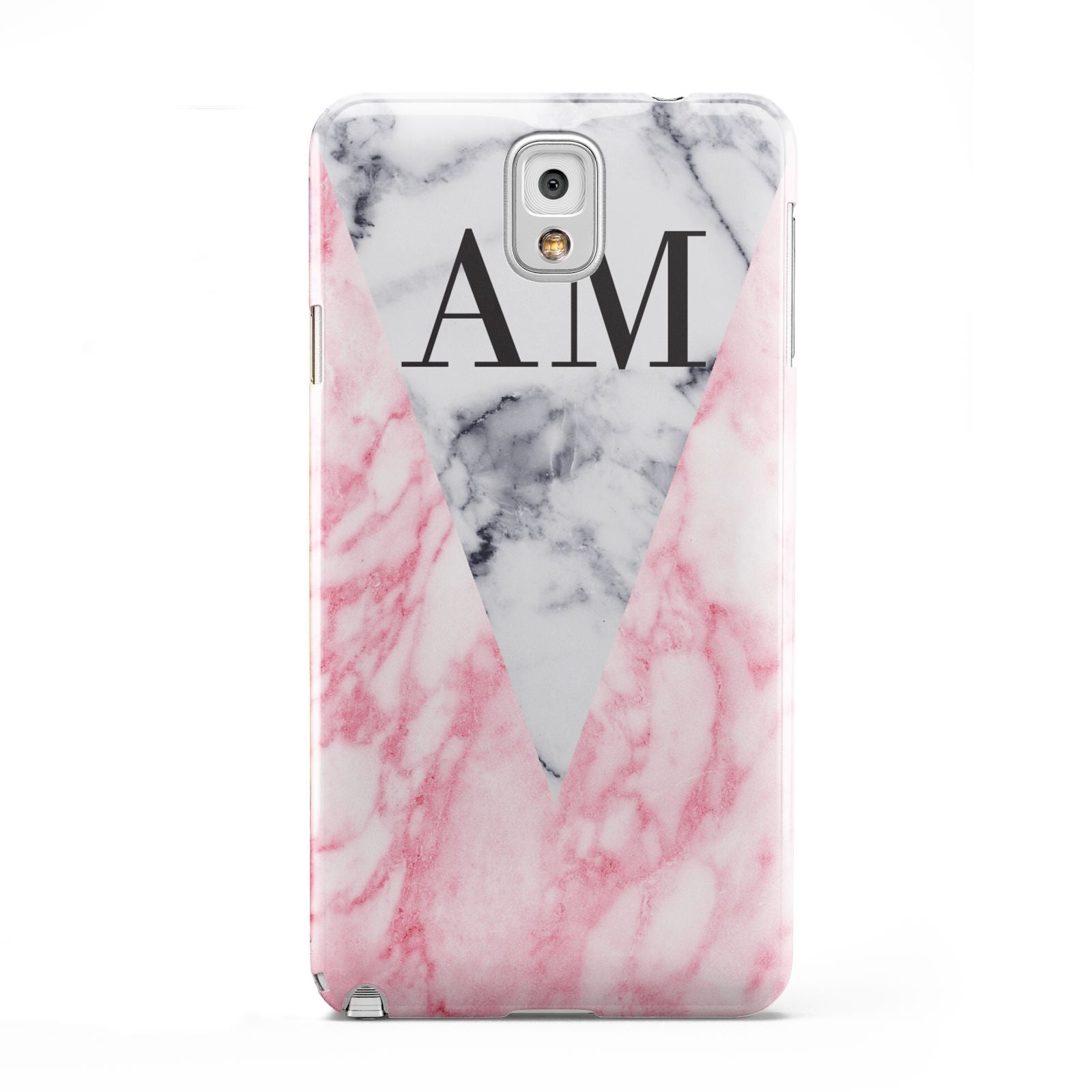 Personalised Grey Inset Marble Initials Samsung Galaxy Note 3 Case