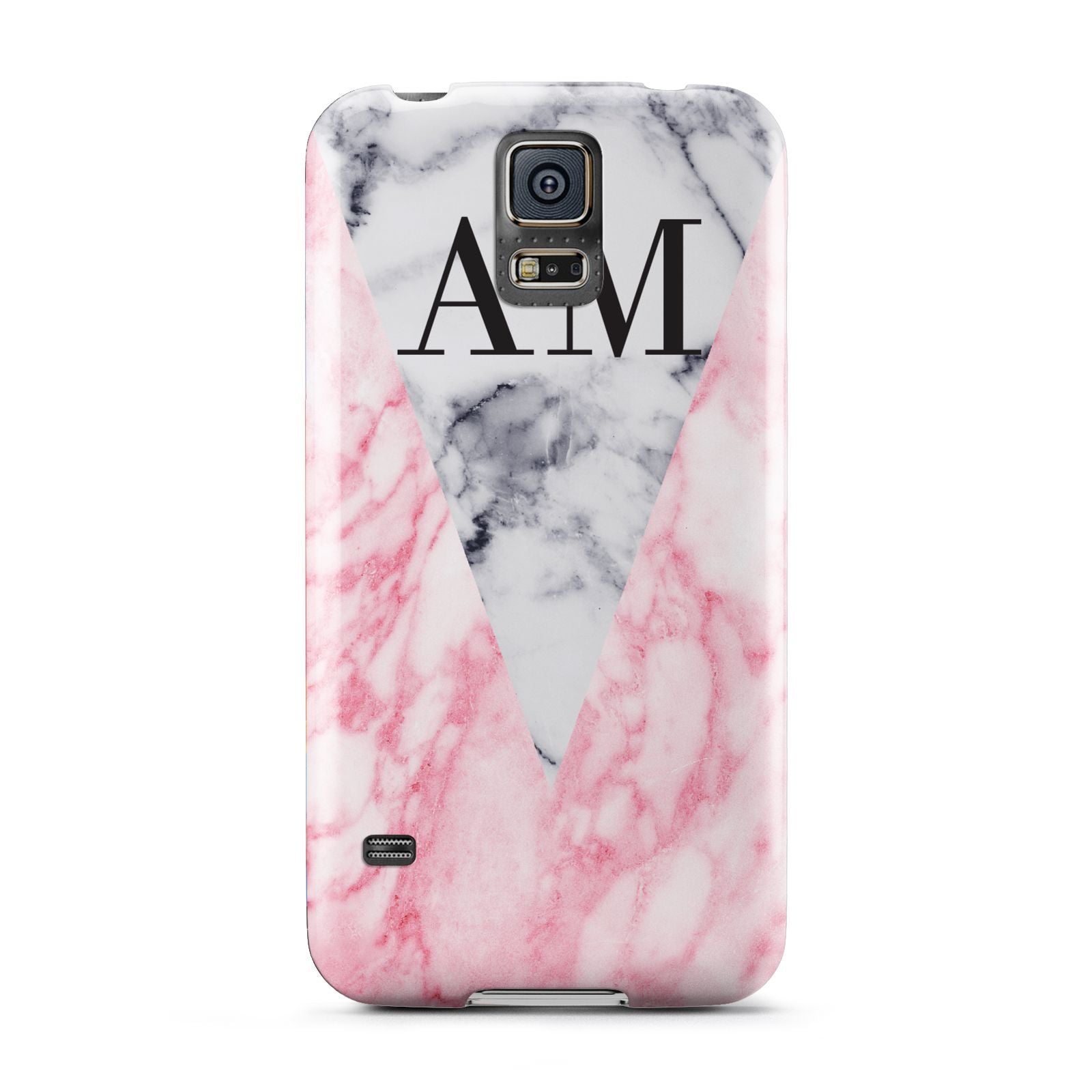 Personalised Grey Inset Marble Initials Samsung Galaxy S5 Case