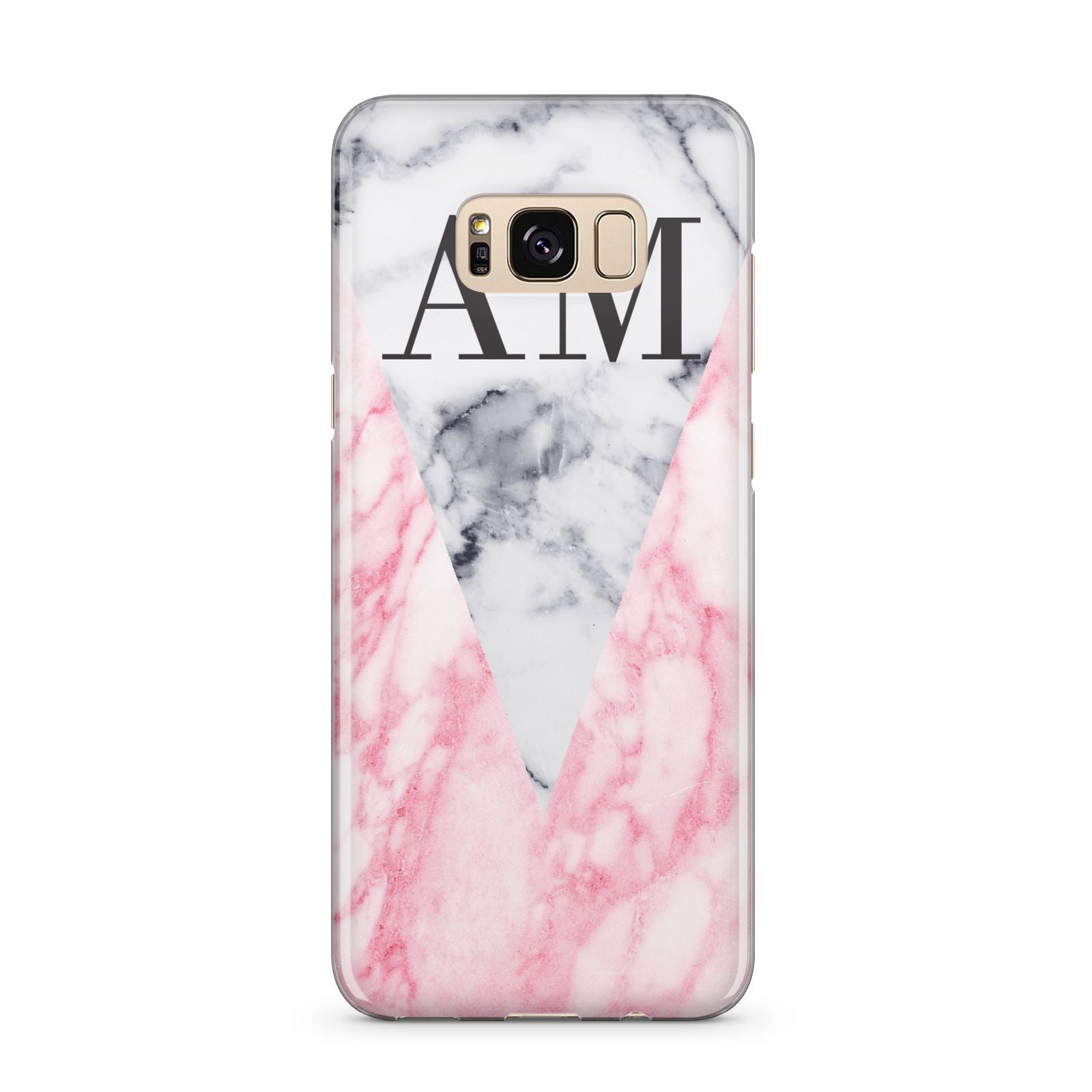 Personalised Grey Inset Marble Initials Samsung Galaxy S8 Plus Case