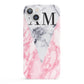 Personalised Grey Inset Marble Initials iPhone 13 Full Wrap 3D Snap Case