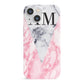 Personalised Grey Inset Marble Initials iPhone 13 Mini Full Wrap 3D Snap Case