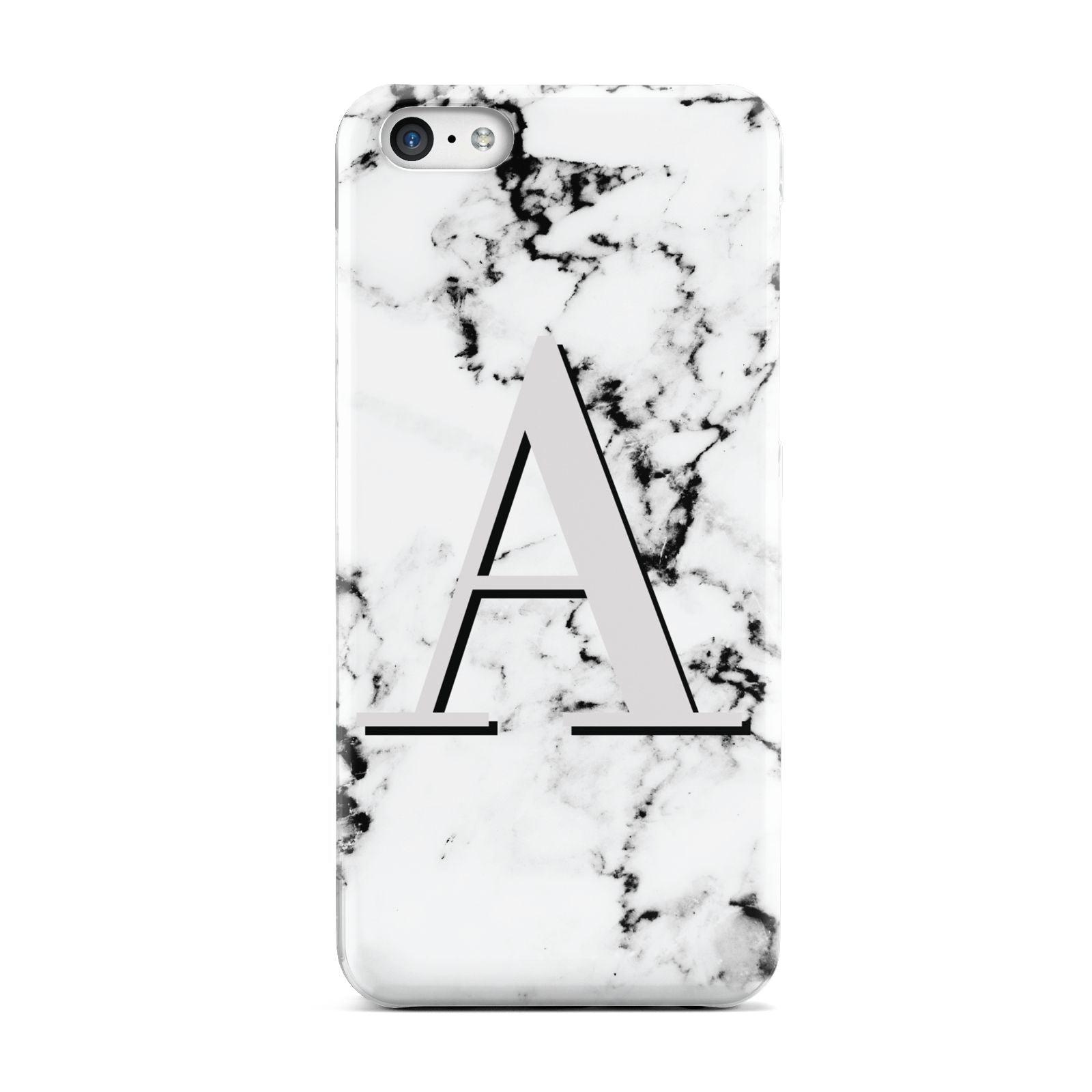 Personalised Grey Large Initial Marble Apple iPhone 5c Case